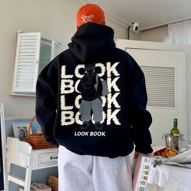 [3컬러][95~110]남자 치스 박스 오버핏 겨울 기모 이중지합포 프린팅 후드티